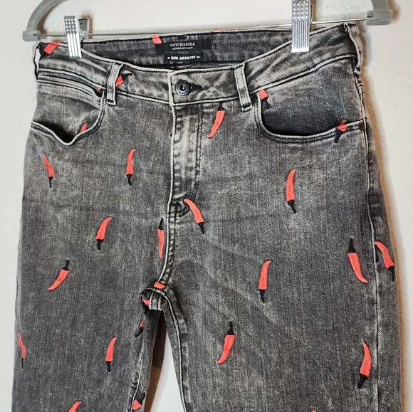 Scotch & Soda Pepper Embroidered Slim Boyfriend Grey jeans.  Size 26. - Picture 3 of 16
